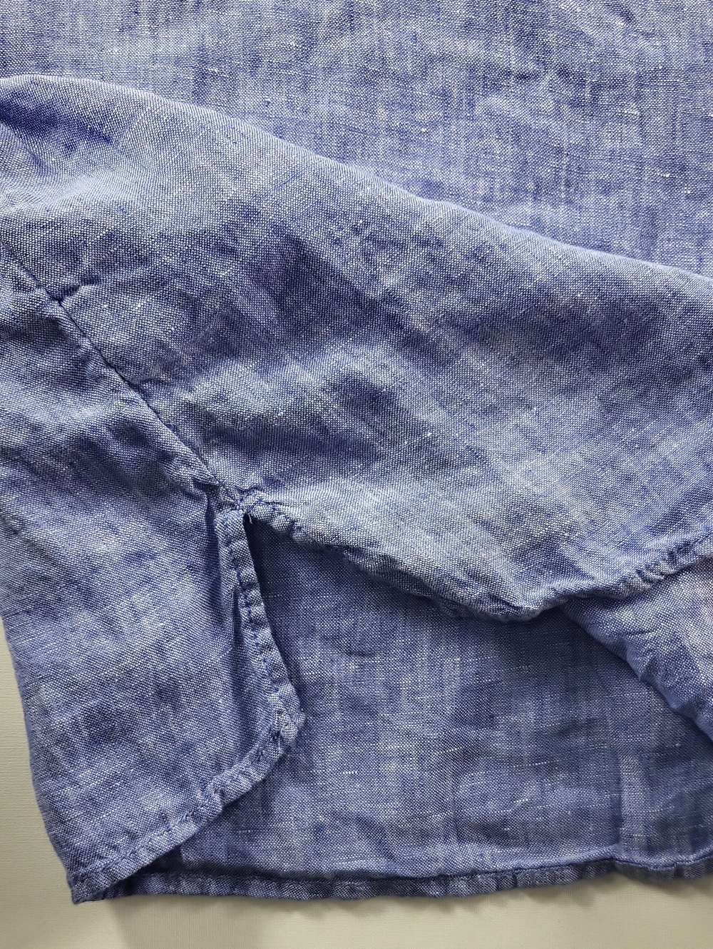 JNY Blue Linen-Button Pullover Shirt Size 3X - Picture 4 of 6